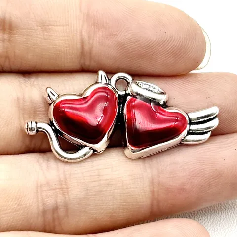 Gothic Punk Zinklegierung Flammekreuz Herz Fledermaus Anhänger Charms Für DIY Ohrringe Halskette Handgefertigten Schmuck Zubehör