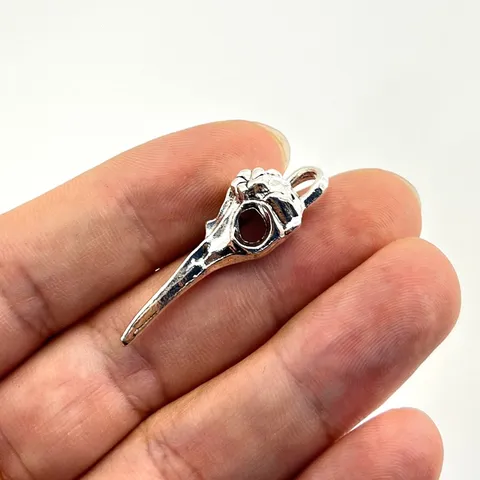 Vintage Gothic Bird Skull Pendant Zinc Alloy Silver Color Punk Animal Skeleton Charm For DIY Jewelry Making Accessories