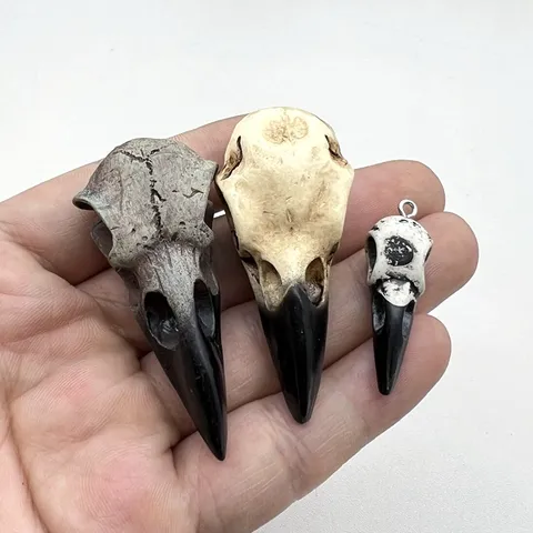 Gothic Crow Skull Pendant Resin Replica Bird Skull Pendant Only Dark Punk Necklace Accessory For Halloween Party Unisex Jewelry