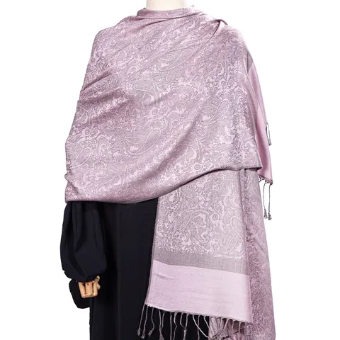 Sciarpa Pashmina Jacquard Paisley Misto Cotone Acrilico Grande Scialle con Nappine Etnico Retrò Invernale Calda Hijab per Donna