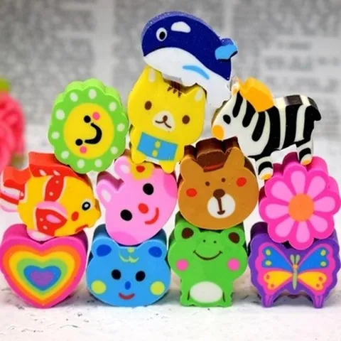 Kinder Cartoon Gummetjes Schattige Dieren en Fruit Vormige Gum Bulk Verpakking Voor School Kantoor Kantoorartikelen