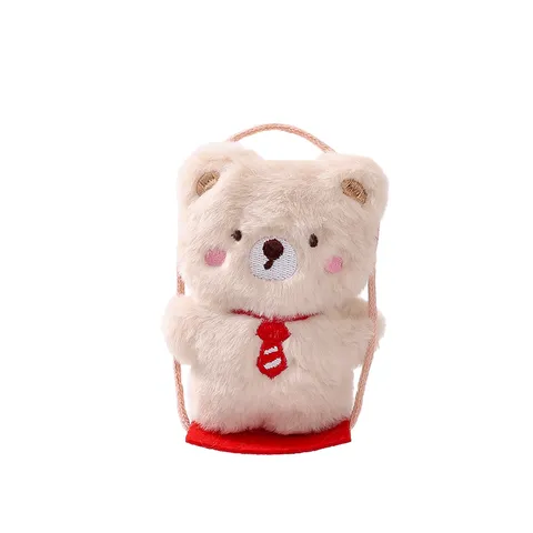 Mignon Porte-clés en Peluche d'Animal Balançant Dessin Animé Cochon Ours Chien Chat Poupée Jouet Pendentif Cartable Charme de Sac Cadeau