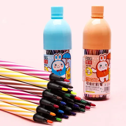 Niños Lavable Bolígrafos de Acuarela Conjunto Dibujos Animados Botella de Deriva Marcadores de Acuarela Para Dibujo Escuela Papelería