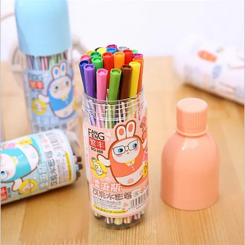 Niños Lavable Bolígrafos de Acuarela Conjunto Dibujos Animados Botella de Deriva Marcadores de Acuarela Para Dibujo Escuela Papelería