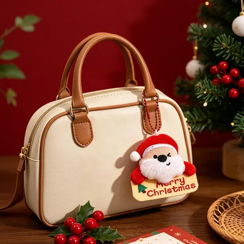 Weihnachten Plüsch Schlüsselanhänger Süß Lebkuchenhaus Weihnachtsbaum Socke Weihnachtsmann Tasche Anhänger Feiertag Deko Geschenk Zubehör