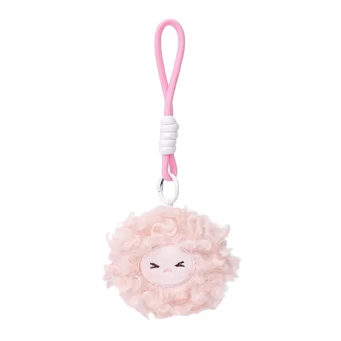 Mignon Porte-clés Mouton en Peluche Bouclée Pendentif Rose Doux Animal Charme de Sac Cadeau pour Filles Accessoire de Mode