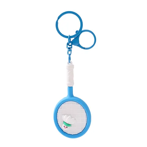 Portachiavi Creativo Racchetta da Badminton Ciondolo per Borsa Sportiva in PVC Lega di Zinco Ciondolo Ornamento per Zaino Regalo