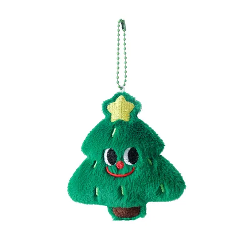 Cute Christmas Plush Keychain Pendants Santa Claus Snowman Reindeer Gingerbread Man Christmas Tree Stocking Bag Ornaments Holiday Gifts