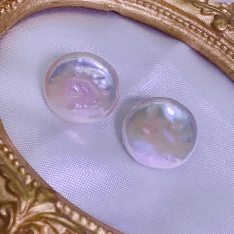 Orecchini a Bottone in Perla d'Acqua Dolce Barocca Irregolare per Donna Perno in Argento Sterling 925 Strass Intarsiato Stile Ins Quadrato Cuore Orecchini Pendenti Gioielli Moda Regalo