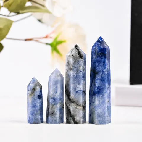 Natural Crystal Hexagonal Prism Point Healing Stone Wand Polished Quartz Crystal Pillar Tower For Feng Shui Home Decor Ornaments