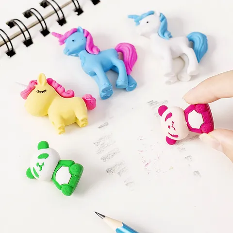 Kreative Cartoon Tier Radiergummis Süße Schüler Gummi Radiergummi Panda Einhorn Dinosaurier Schreibwaren Schulbedarf Geschenk