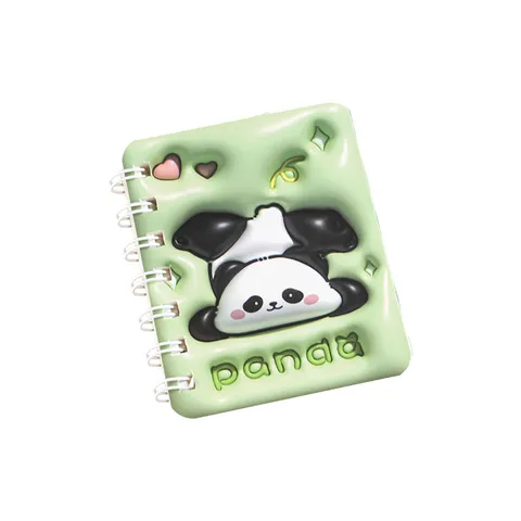 Lindo Cuaderno de Espiral A7 de Dibujos Animados Diario Mini Portátil Bloc de Notas Funda Puffy Diario de Escritura Estudiante Suministros de Oficina
