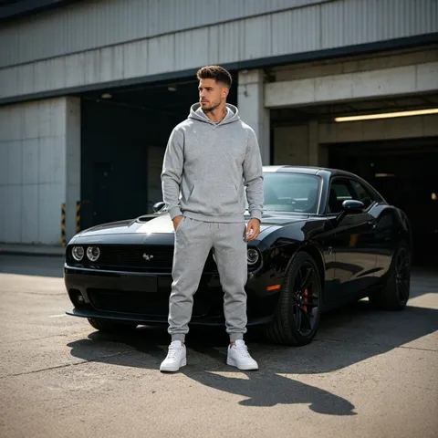 Men's Casual Solid Color Fleece Lined Hoodie And Sweatpants Set Long Sleeve Hooded Pullover Top Jogger Pants Tracksuit