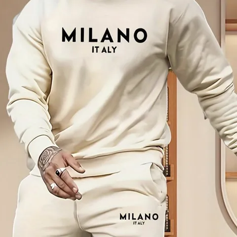 Men's Fleece Lined Hooded Sweatshirt And Sweatpants Two Piece Set Casual Winter Warm Pullover Top And Bottom Tracksuit