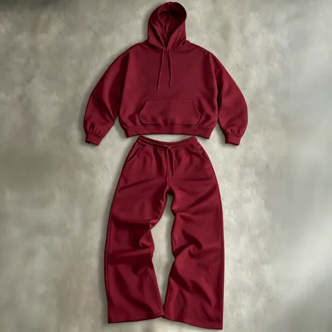 Herren Casual Fleecegefütterter Hoodie Ober- und Unterteil Amerikanischer Oversized Sweatshirt und Jogginghose Sportbekleidung