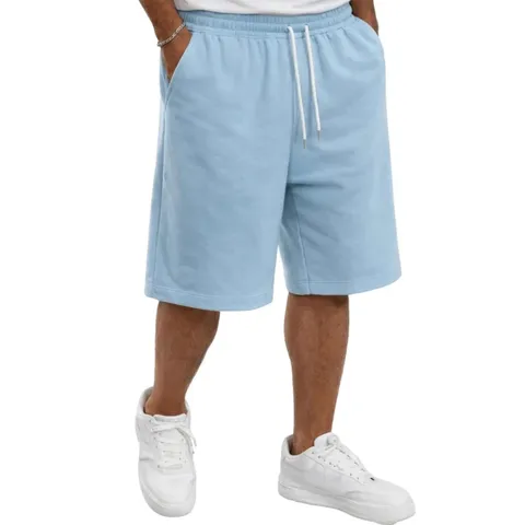 Pantalones Cortos Casuales con Cordón para Hombre Verano Suelto Tejido Pantalones de Cinco Puntos Color Sólido