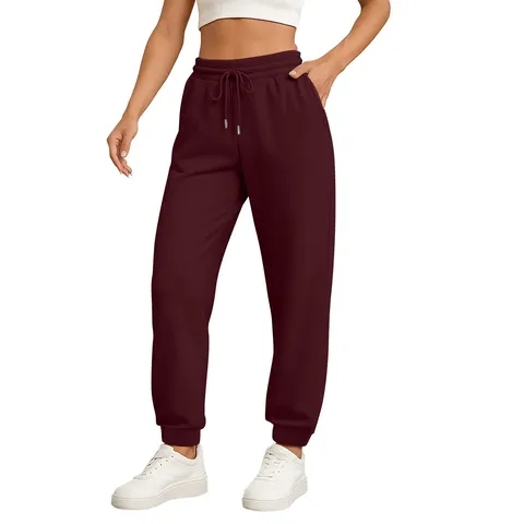 Men Women Casual Sports Sweatpants Solid Color Drawstring Elastic Waist Loose Straight Jogger Pants Activewear