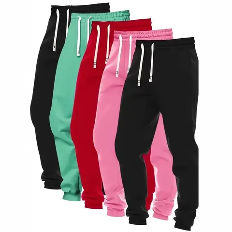 Women Casual Sweatpants Solid Color Drawstring Cuffed Pants Polyester Blend Comfortable Daily Leisure Long Pants