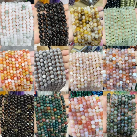Natuursteen Kralen Agaat Chalcedoon Kristal Ronde Losse Kralen Voor DIY Sieraden Maken Armband Ketting Accessoires