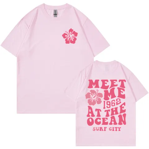 Unisex Casual Baumwollmischung T-Shirt Sommer Kurzarm Rundhals Buchstaben Blumen Print Top Für Damen Und Herren