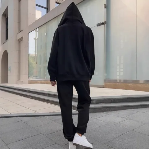 Tuta Sportiva Casual da Donna con Cappuccio e Cerniera Felpa e Pantaloni Top e Fondo Tinta Unita Manica Lunga Abbigliamento Sportivo