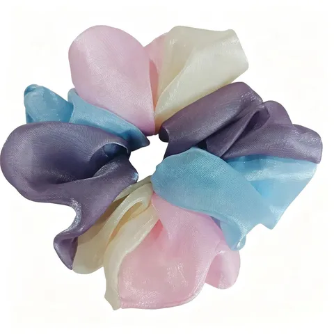 Boho Sweet Fresh Vacation Style Color Block Fabric Hair Scrunchie Elastic Hair Band Hair Accessories For Women