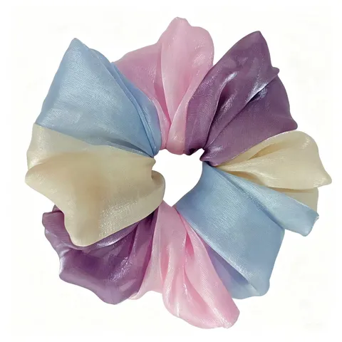 Boho Sweet Fresh Vacation Style Color Block Fabric Hair Scrunchie Elastic Hair Band Hair Accessories For Women