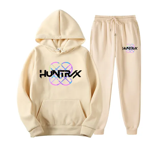 KPop Demon Hunters Graphic Print Hoodie And Sweatpants Set For Men Women Unisex Fleece Casual Long Sleeve Sportswear Tracksuit Top And Bottom