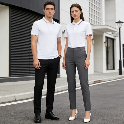 Men's Business Casual Polo Shirt Plus Size Short Sleeve Top Contrast Striped Lapel Summer Cotton Blend Printed Polo Top