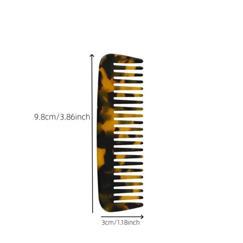 Minimalist Cellulose Acetate Hair Comb Anti Static Wide Tooth Detangling Pocket Comb Tortoiseshell Marble Leopard Pattern Travel Hair Care Comb For Women
