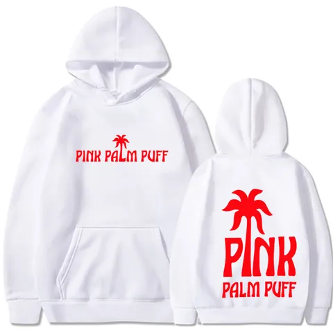 Unisex Φούτερ με Κουκούλα Εκτύπωση Κοκοφοίνικας PINK PALM PUFF Casual Χαλαρό Φούτερ με Εσωτερική Επένδυση Μακρύ Μανίκι για Άνδρες Γυναίκες