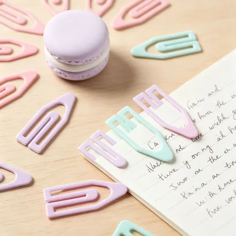 Creative Boat Shaped Paper Clips Candy Color Plastic Paperclips For Document Organizing Student School Office Stationery Supplies