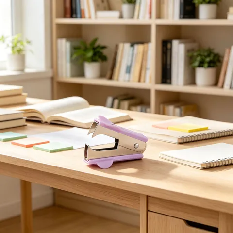 Lila Kraftsparendes Hefter Set Für Studenten Büro Zuhause Schreibwaren Bindewerkzeug Mit Entklammerer Und Metallheftklammern