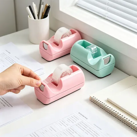 Desktop Tape Dispenser Macaron Color Manual Tape Cutter Anti Slip Base Effort Saving Stationery Supplies For Office School