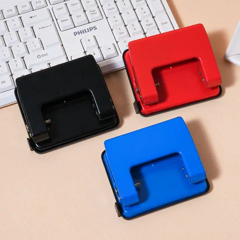Professional Double Hole Paper Punch Effortless Desktop Puncher 15 Sheet Capacity 6mm Diameter Metal Body For Office School Filing