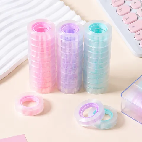 Colorful Jelly Transparent Tape Macaron Style Stationery Tape For DIY Journaling School Office Binding Repairing Clear Adhesive Tape