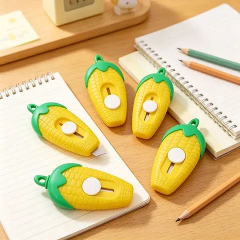 Mini Cutter en Forme de Maïs Portable Ouvre-Paquets pour Étudiants Design Mignon de Fruits Coupe-Papier Fournitures de Bureau