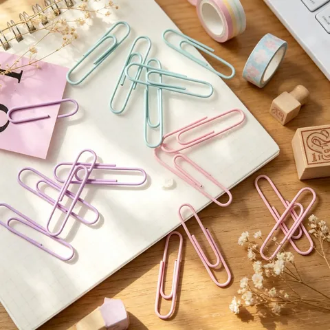 Macaron Farbe Büroklammern Metall Set Mit Klarer Aufbewahrungsbox Minimalistisch Dokumentenklammer Memo Lesezeichen Büro Schule Schreibwaren Für Schreibtisch Studenten Arbeitsplatz Organisation Zubehör