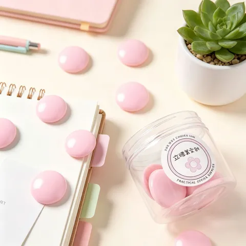Macaron Round Magnetic Whiteboard Magnets Strong Fridge Magnets For Office Teaching Refrigerator Message Stickers Colorful Magnetic Pins
