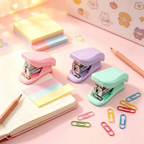 Kreativer Macaron Mini Hefter Tragbares Handheld Bindewerkzeug Für Büro Studenten Schulbedarf Schreibtisch Heftzubehör