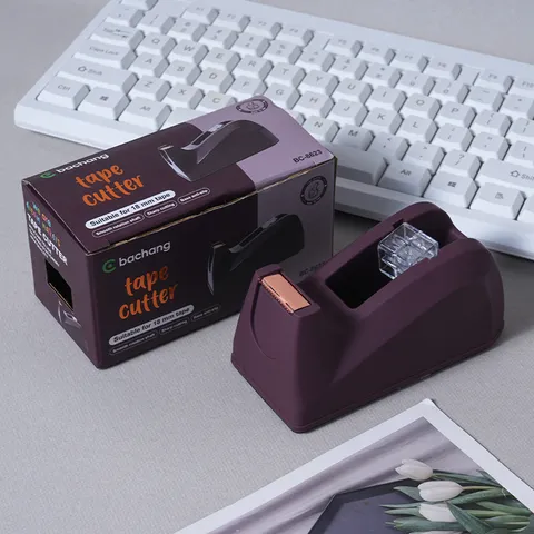 Morandi Color Desktop Tape Dispenser Non Slip Base Smooth Roller Business Tape Cutter Stationery Supply For Office School Desk