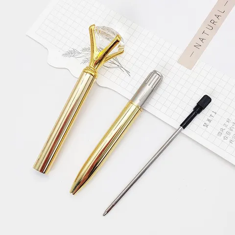 Kreativer Metall Kugelschreiber Großer Strass Kristall Diamant Drehschreibstift Business Büro Schule Geschenk Schreibwaren Für Damen
