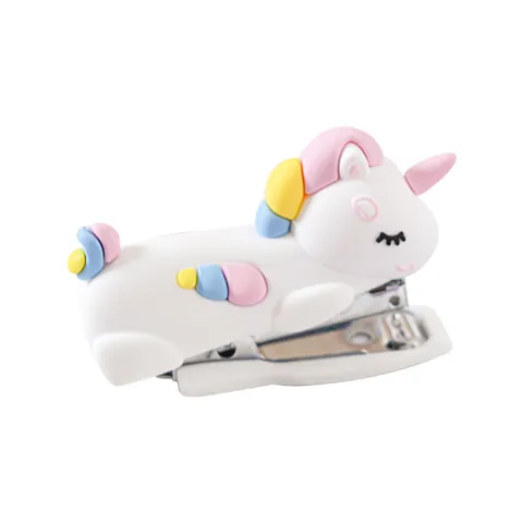 Cute Cartoon Unicorn Mini Stapler Portable Plastic Metal Binding Tool For Office School Learning Stationery Supplies