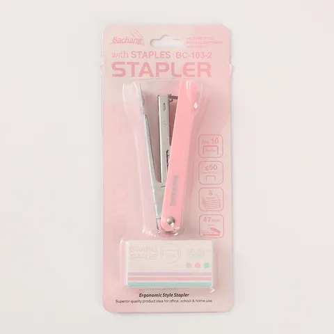 Mini Portable Stapler And Staples Stationery Macaron Candy Color Desktop Document Binding Office School Home Student Manual Paper Stapling Accessory