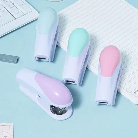 Macaron Büro Heftgerät Aufwandsparendes Desktop Bindemaschine Kunststoff Metall Tacker Für Schüler Büroangestellte