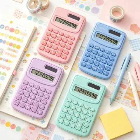 Tragbarer Mini Solarrechner 8-Stelliges LCD-Display Macaron Farbe Studenten Büro Schreibwaren Kleiner Rechner