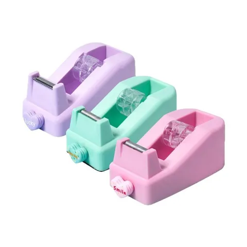Cute Heart Tape Dispenser Macaron Color Desktop Stationery Tape Cutter For Office School Student Supplies