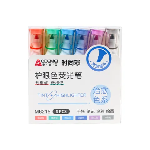 Pastel Highlighter Marker Pens Soft Chisel Tip Mild Eye Protection Water Based Fluorescent Marker Pen Pack For Office School Student Hand Account Drawing Stationery