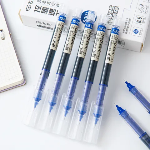 Bolígrafo Roller de Tinta Líquida de Alta Capacidad Minimalista de Plástico Bolígrafo de Gel Azul Escritura Fluida para Escuela Oficina