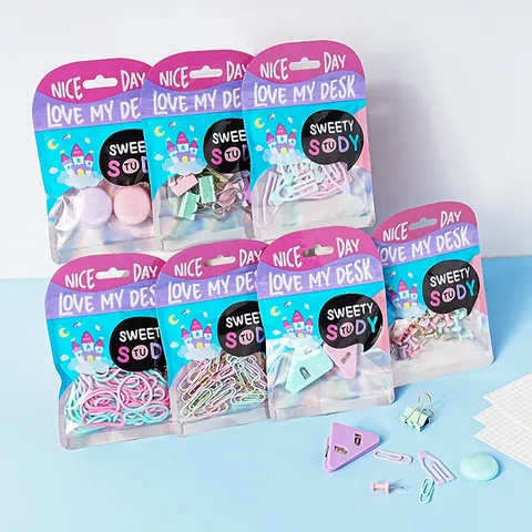 Kreativ Macaron Metall Binder Clips Set Bunte Büroklammern Set Für Dokumentenklassifizierung Büro Schule Schreibtisch Schreibwaren Organisation